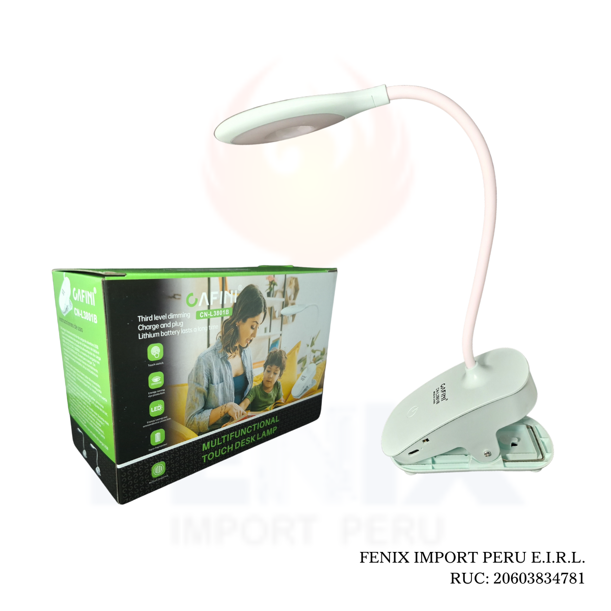 Lámpara De Escritorio Clip Táctil Multifuncional Cn-L3801b