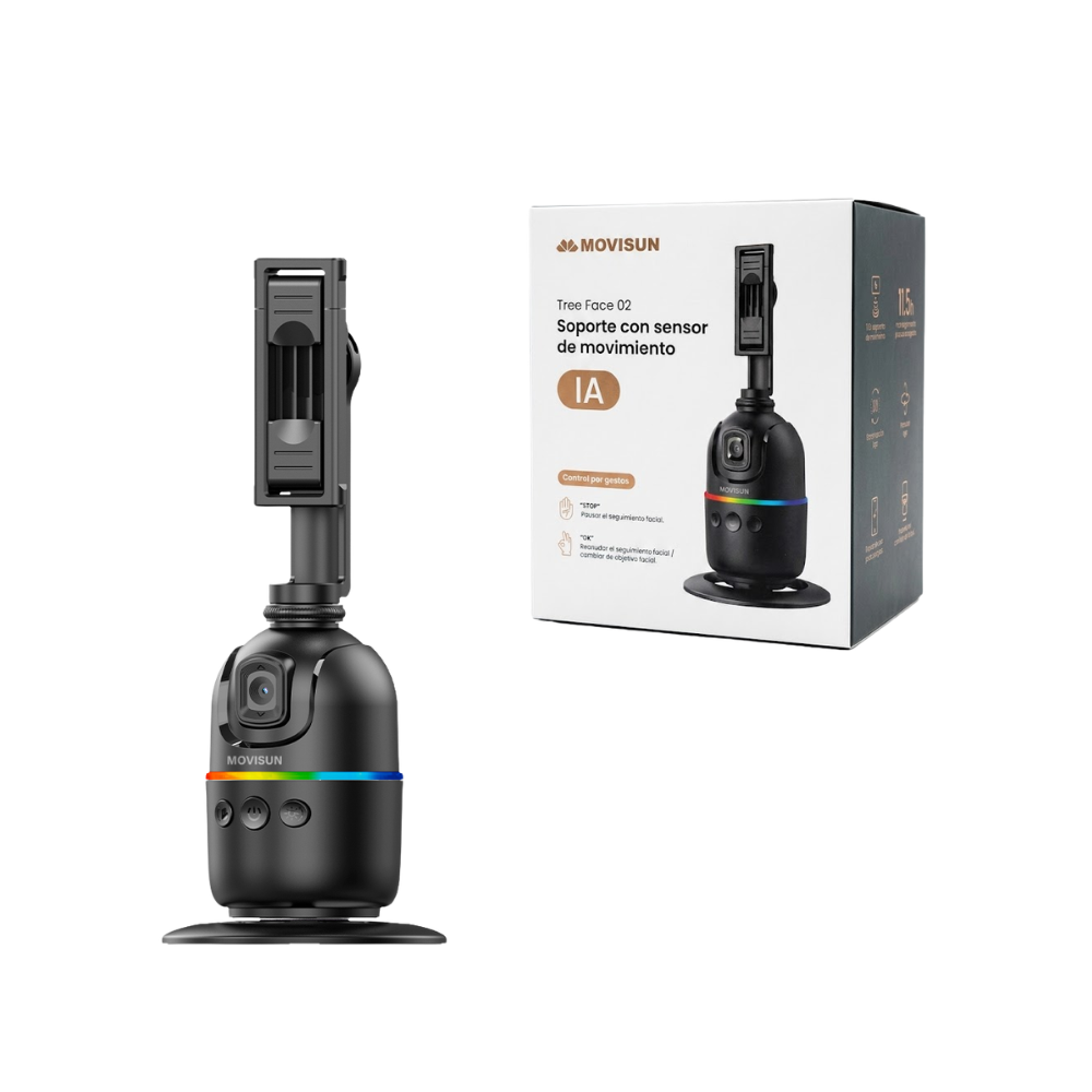 Soporte Inteligente con Seguimiento Facial IA Giro 360° 11.5 horas Control por GestosTREE FACE 02 Movisun