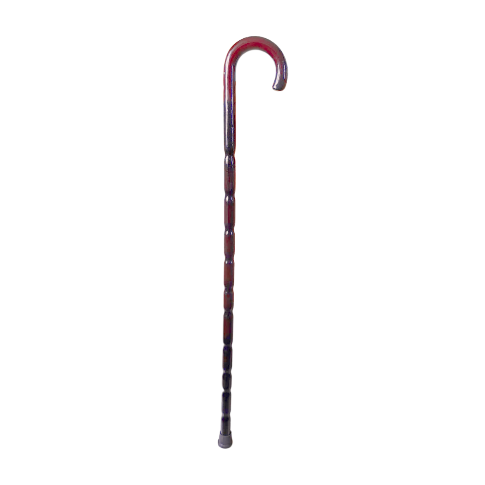 Baston Curvo de Madera 91 cm para Caminar con Mango Ergonomico Curvo Punta Antideslizante de Goma