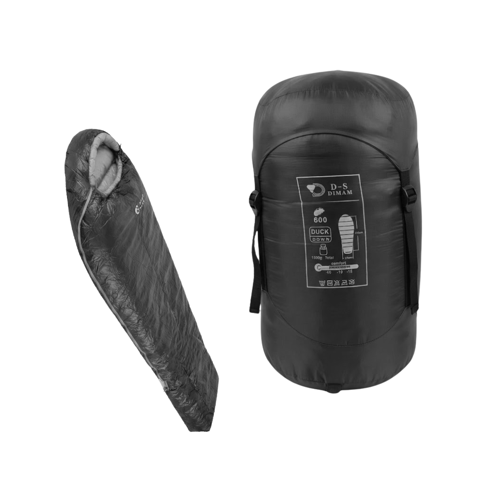 Bolsa de Dormir 210 x 80 cm Tipo Momia con Relleno de Plumon de Pato Ultraligera DIMAN Duck Down