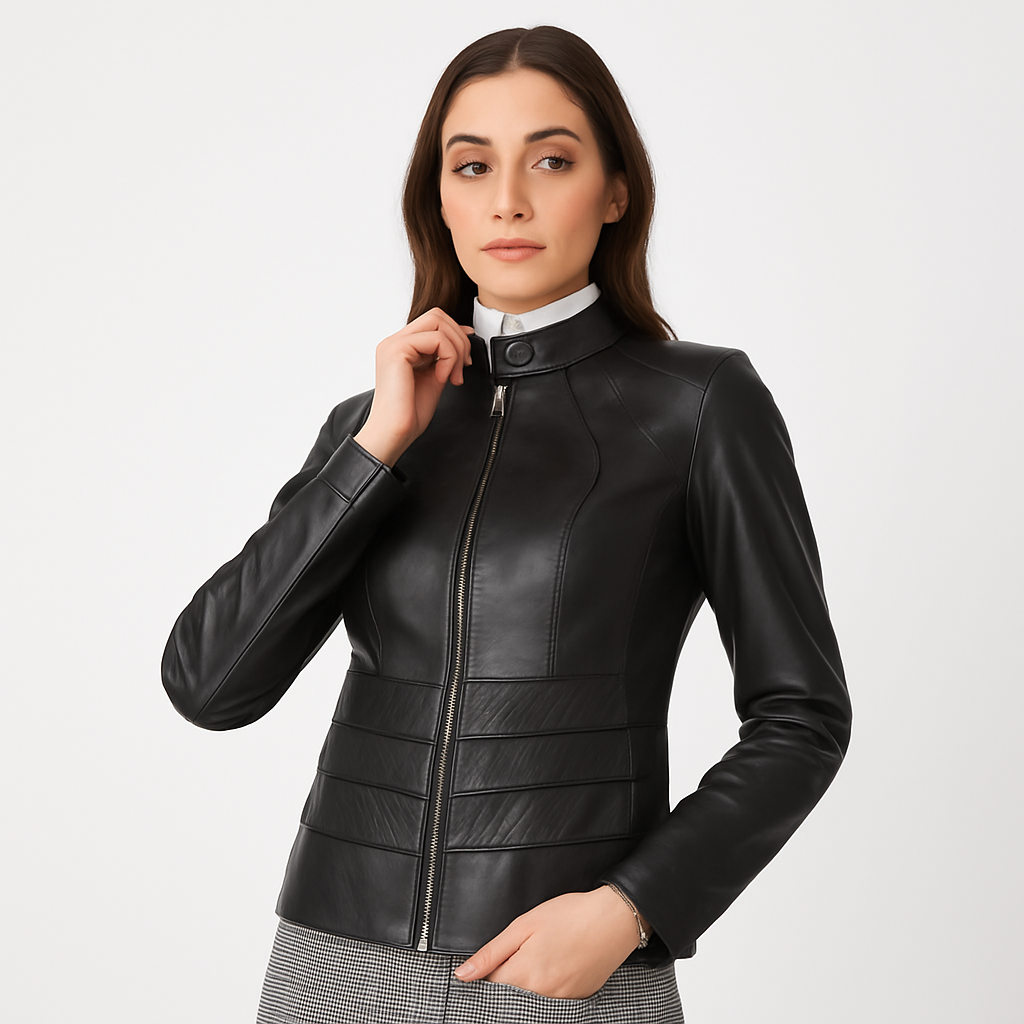 Destiny Black Genuine Leather Jacket for Women