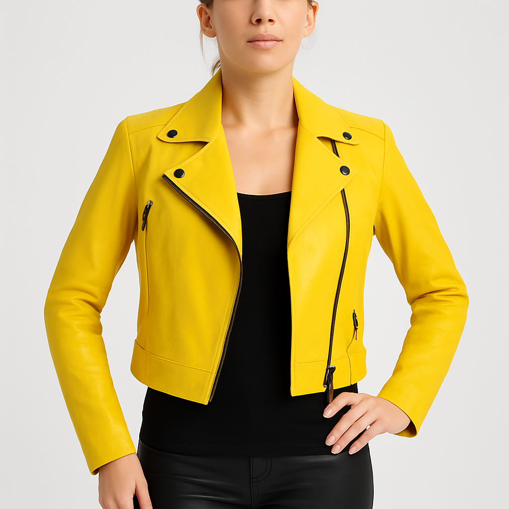 Luisana Lopilato The Marriage App Yellow Leather Jacket