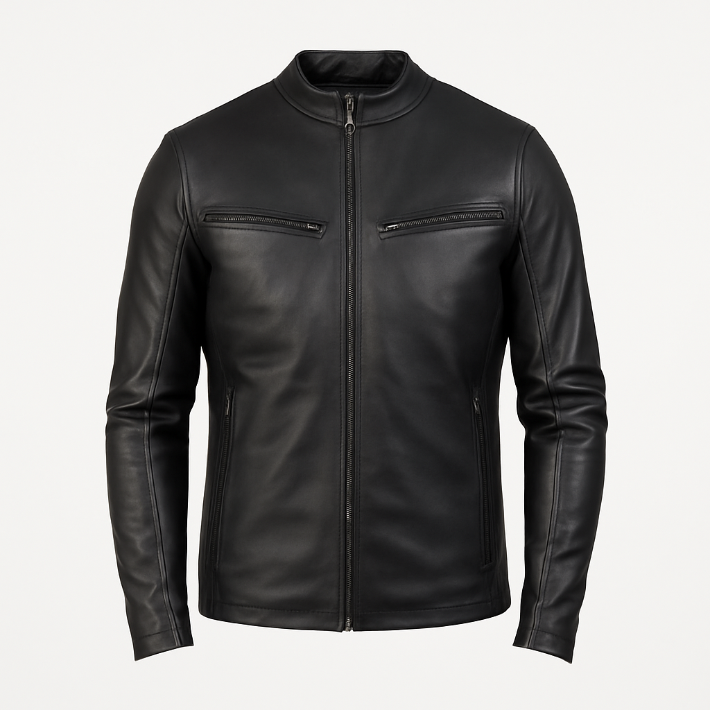 Men's Ionic Quilted Leather Biker Jacket