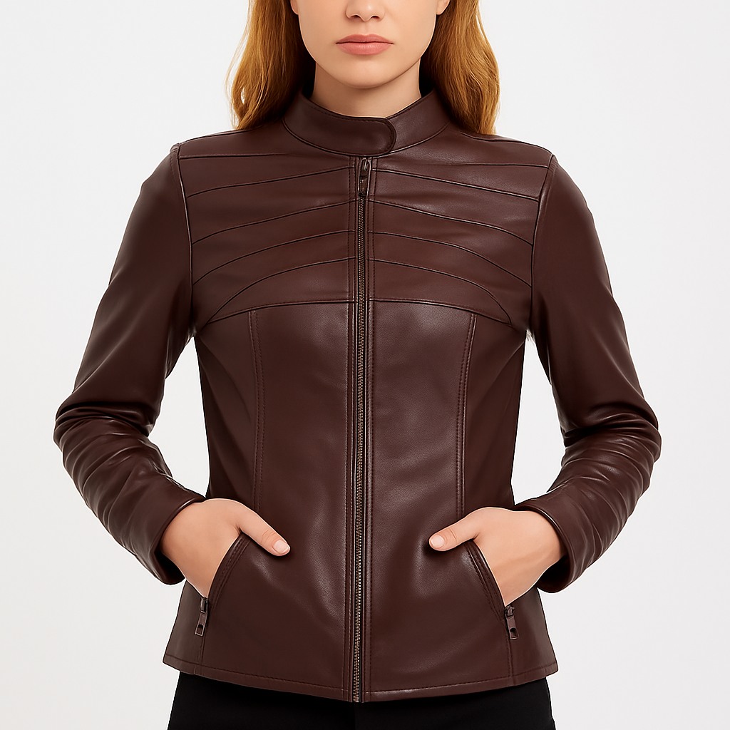 Women's Real Coca Brown Leather Jacket