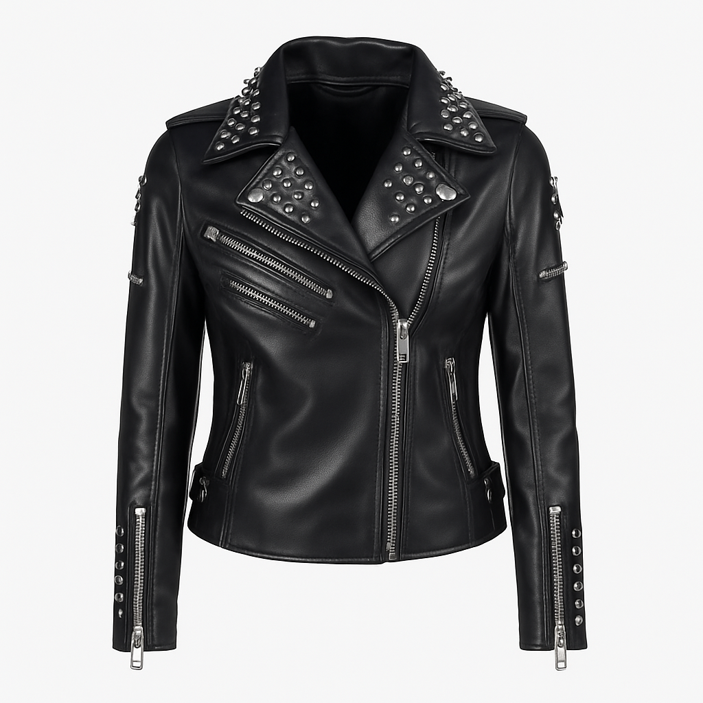 Black Studded Leather Jacket