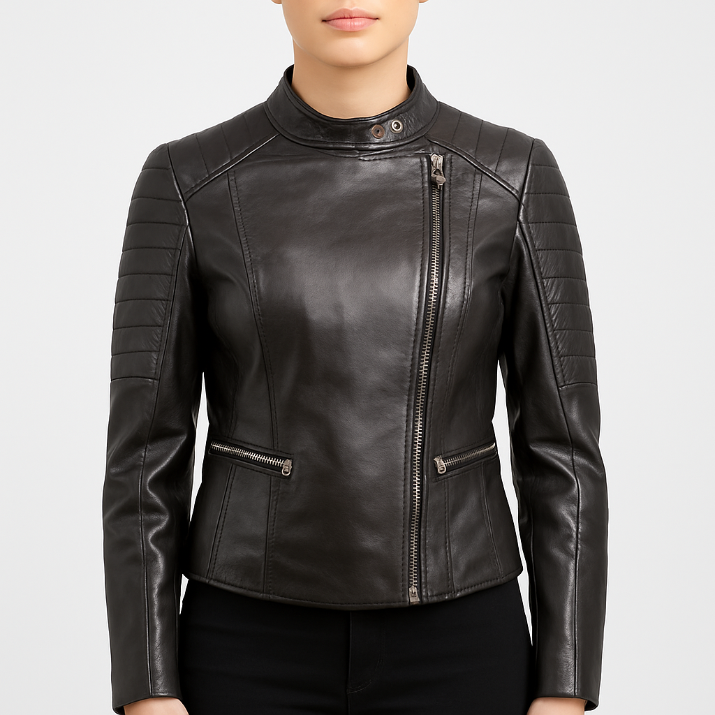 Women's Bara Black Motorcycle Jacket