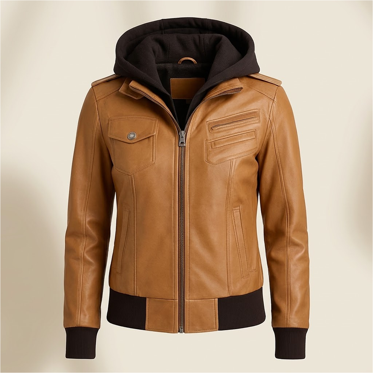 Removable Hood Leather Jackets