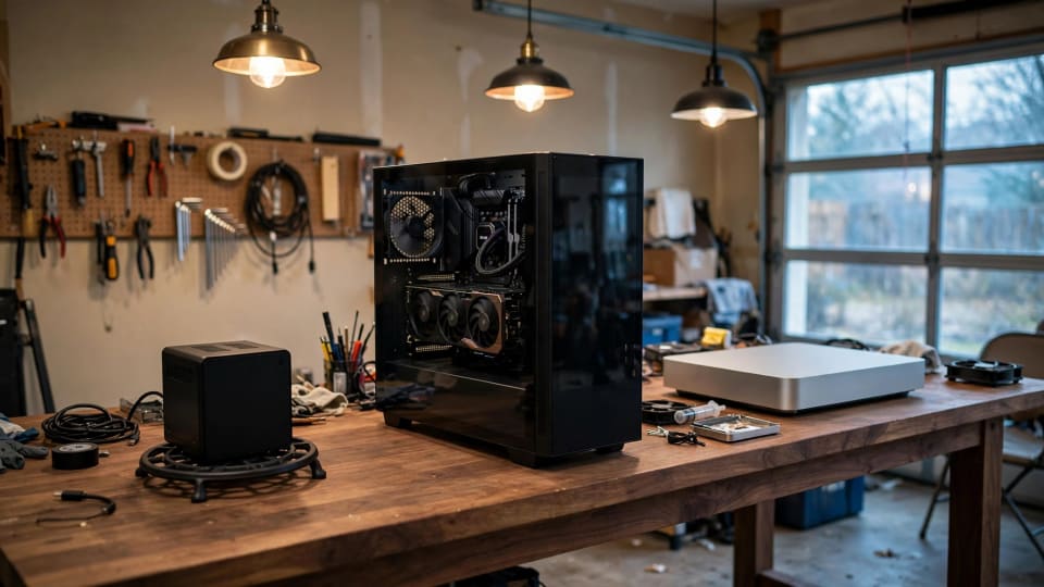 Three home AI setups compared, a tiny PC, a tower, and a shared-memory box for the best GPU for home server AI