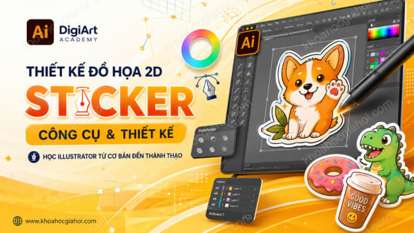 Khóa Học Thiết Kế Đồ Họa 2D – Công Cụ & Hướng Dẫn Thiết Kế Sticker Cùng Digiart Academy