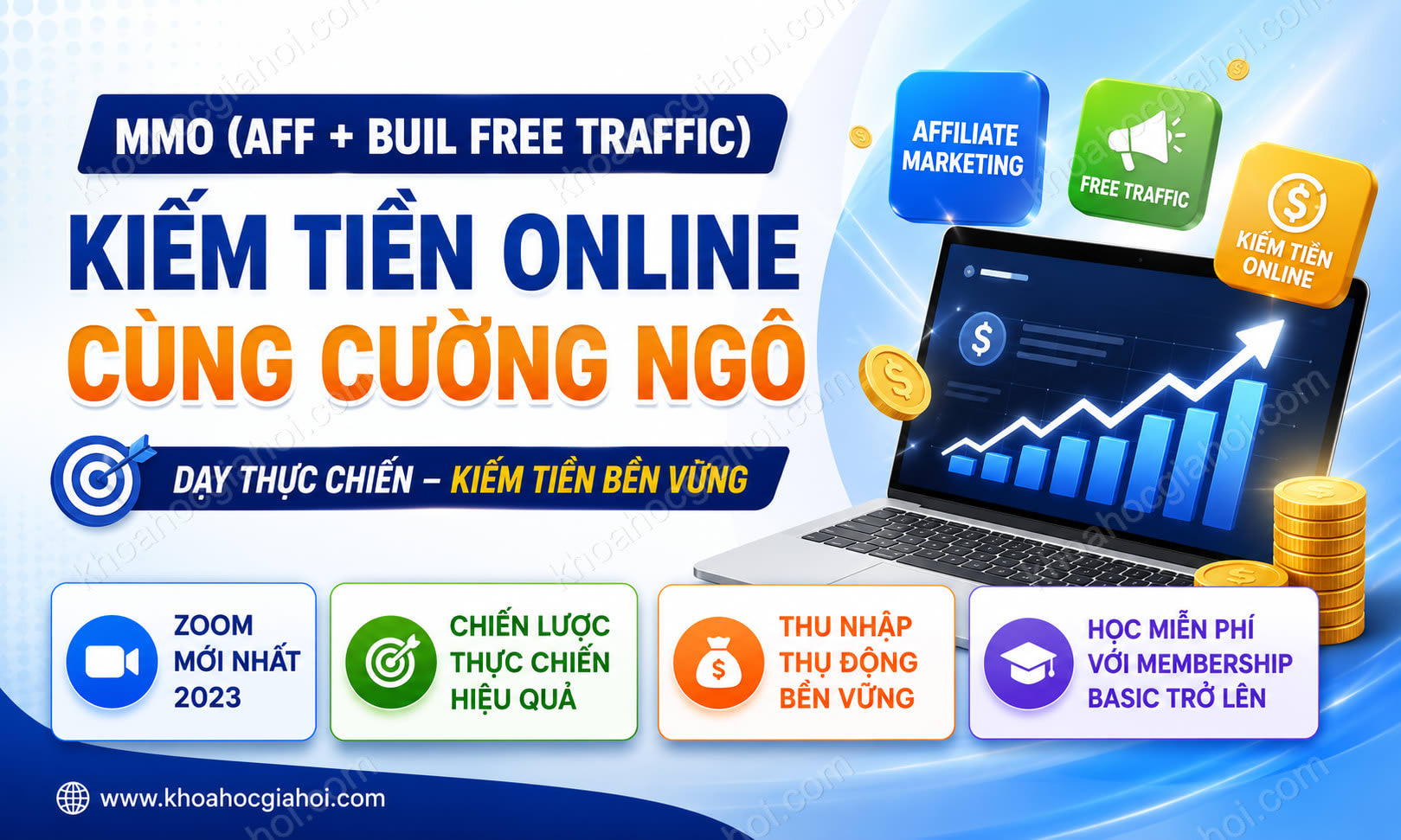 Khóa Học MMO (aff + Buil Free Traffic): Kiếm Tiền Online Cùng Cường Ngô
