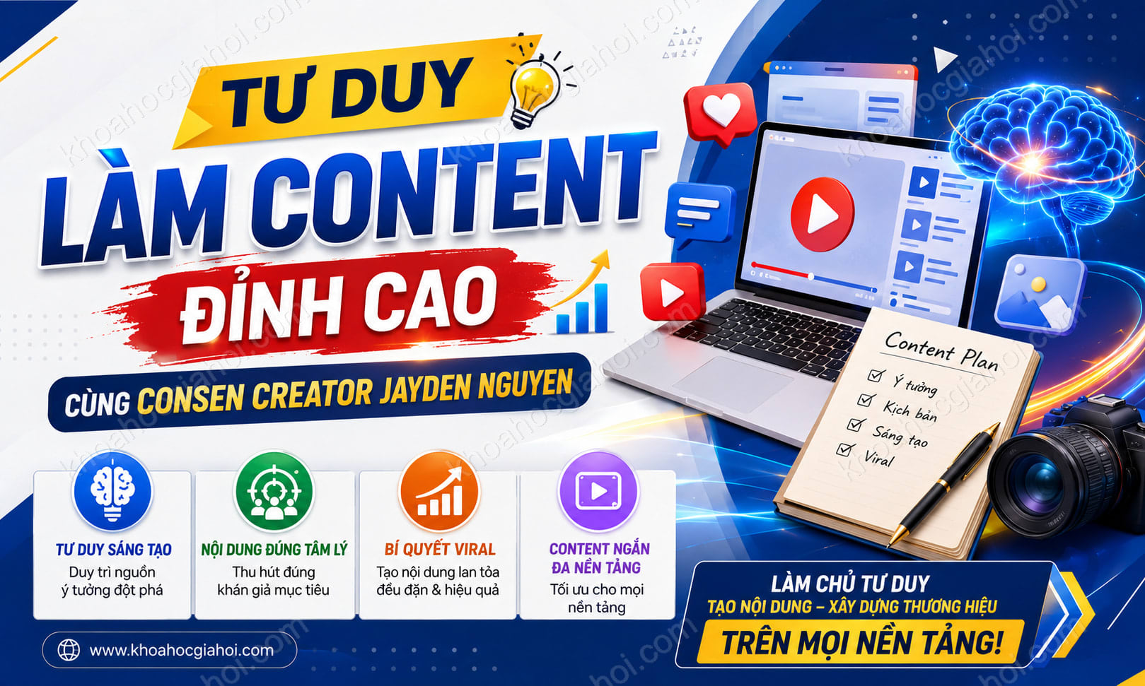 Khóa Học Tư Duy Làm Content Đỉnh Cao Cùng Consen Creator Jayden Nguyen