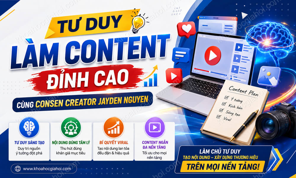 Khóa Học Tư Duy Làm Content Đỉnh Cao Cùng Consen Creator Jayden Nguyen