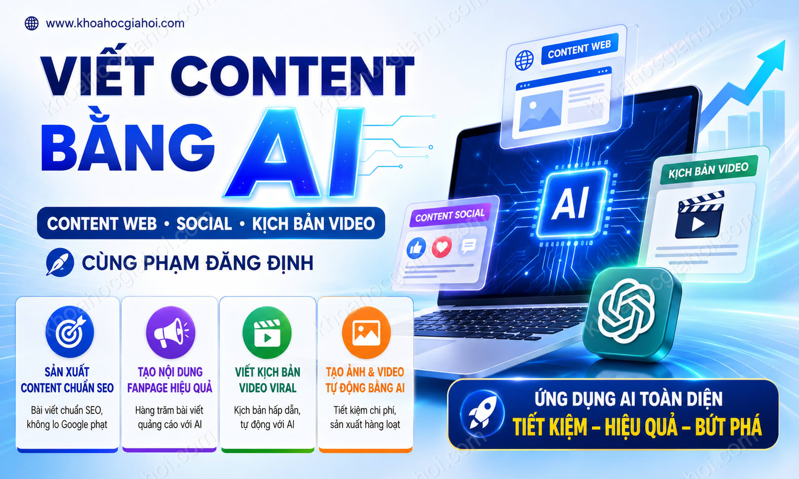 Khóa Học Viết Content Bằng AI [Content Web, Social, Kịch Bản Video] Cùng Phạm Đăng Định