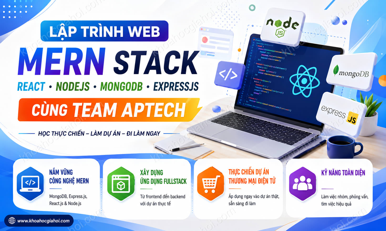 Khóa Học Lập Trình Web Với React, Nodejs, Mongodb, Expressjs Cùng Team Aptech