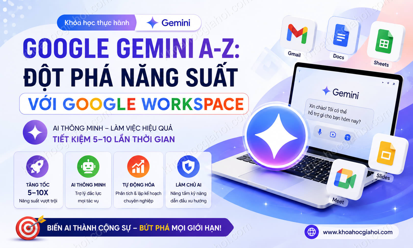 Khóa Học Google Gemini A-Z: Đột Phá Năng Suất Với Google Workspace