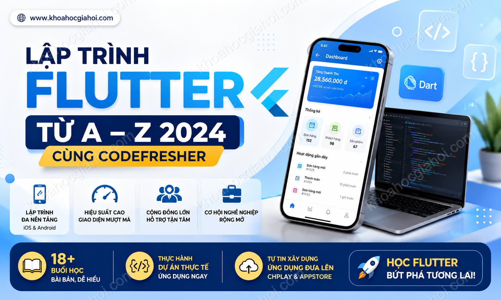Khóa Học Lập Trình Flutter Từ A – Z 2024 Cùng Trung Tâm Codefresher