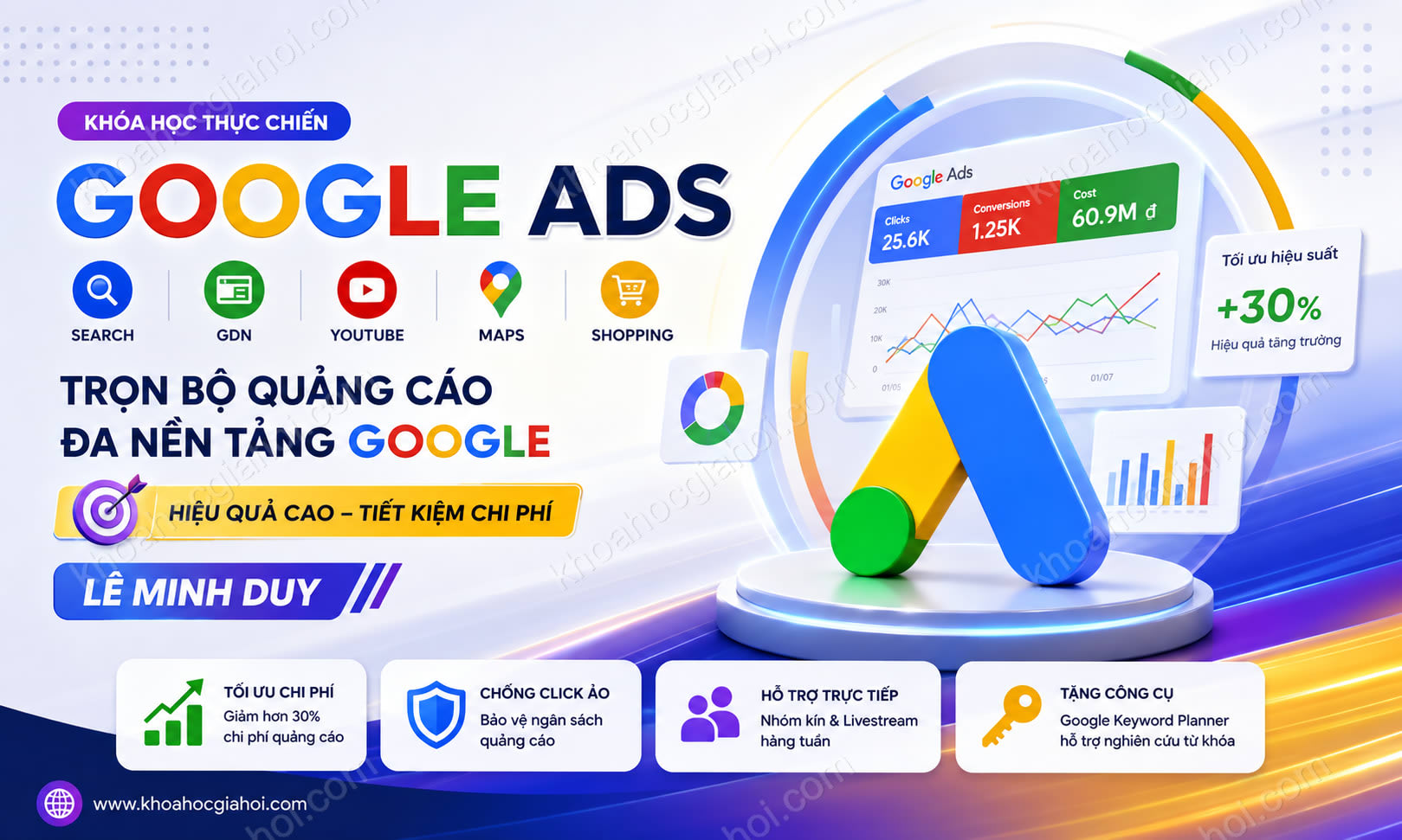 Khóa Học Trọn Bộ Quảng Cáo Google Ads: Search, Gdn, Youtube, Maps, Shopping – Lê Minh Duy