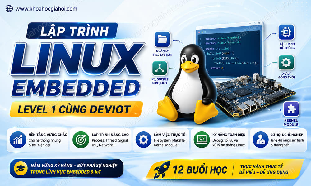 Khóa Học Lập Trình Linux Embedded Level 1 Cùng Deviot
