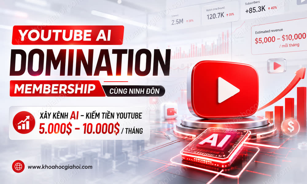 Khóa Học Youtube AI Domination Membership Cùng Ninh Đôn