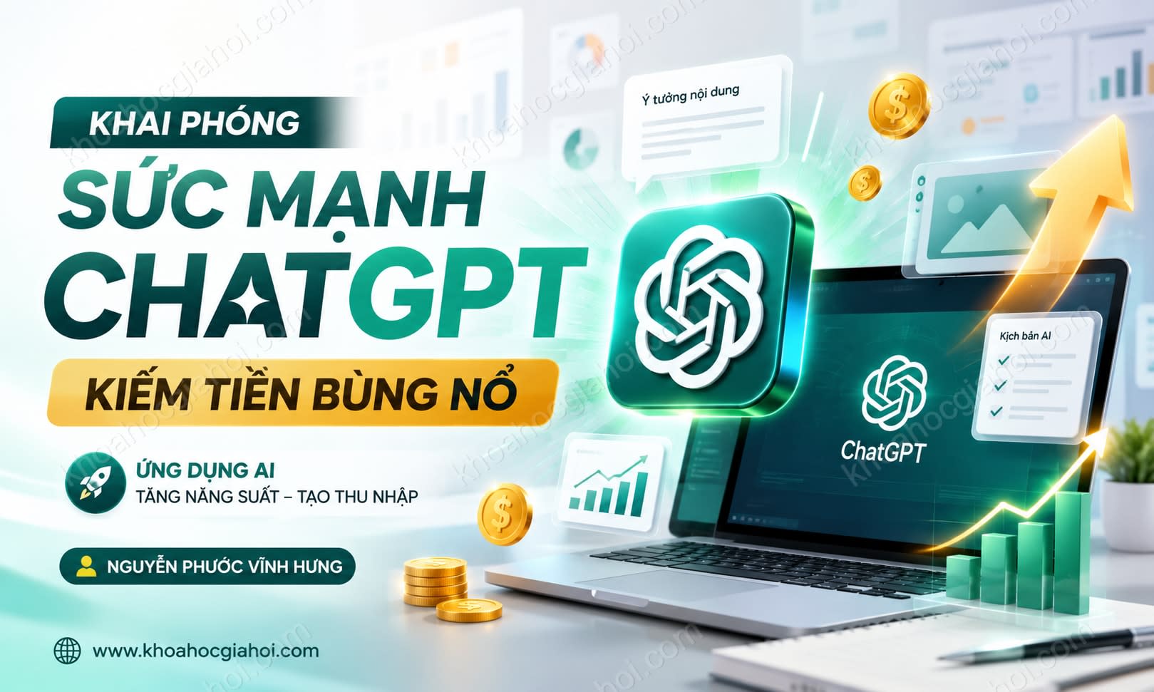 Khóa Học Khai Phóng Sức Mạnh Chatgpt – Kiếm Tiền Bùng Nổ Cùng Nguyễn Phước Vĩnh Hưng