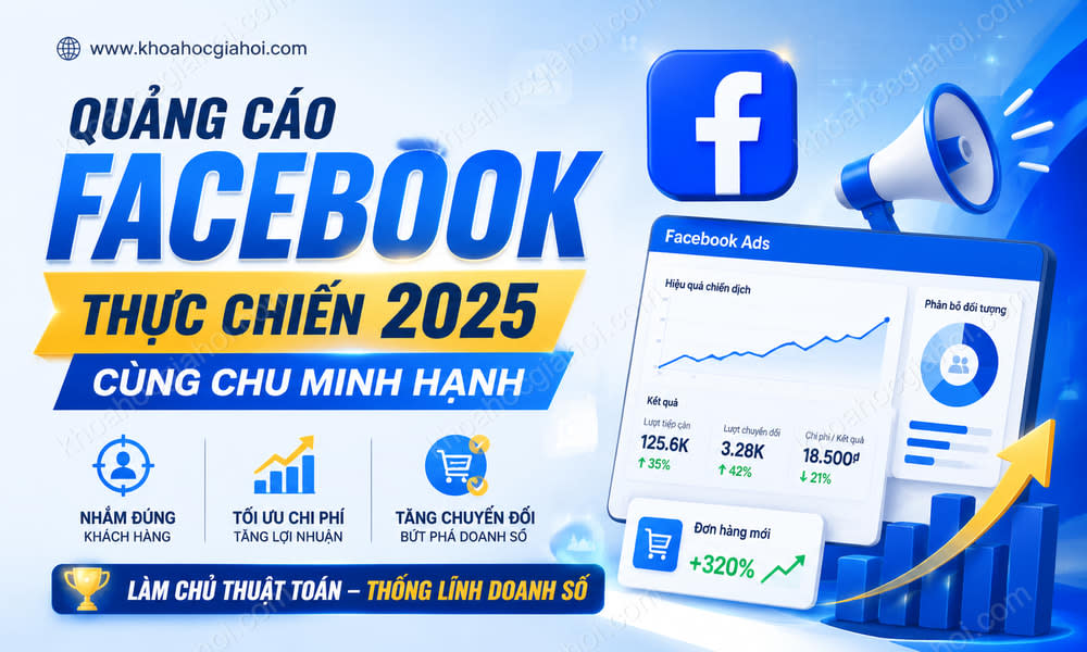 Khóa Học Facebook Ads Marketing Toàn Diện (FB Tối Ưu Chuyên Sâu) Cùng Chu Minh Hạnh