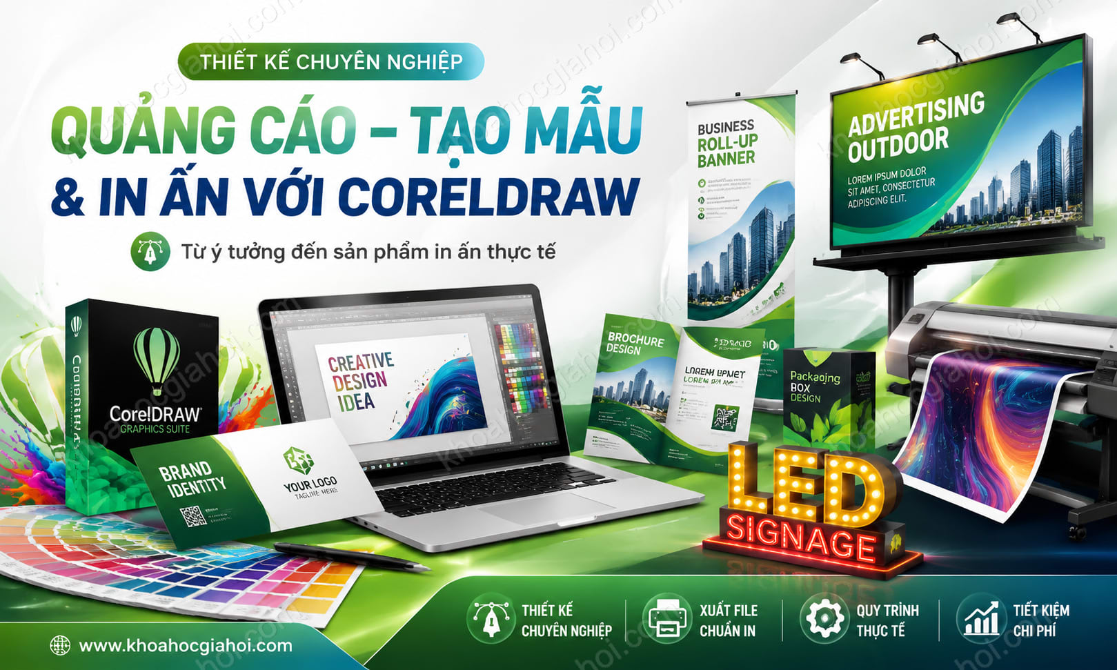 Khóa Học Thiết Kế Quảng Cáo, Tạo Mẫu, In Ấn, Bằng Phần Mềm Coreldraw