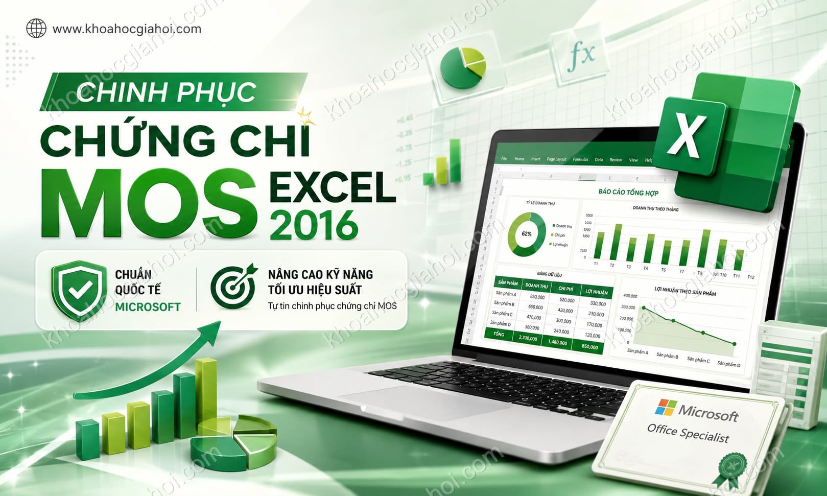 Khóa Học Chinh Phục Chứng Chỉ Mos Excel 2016 Khóa Học Chinh Phục Chứng Chỉ Mos Excel 2016
