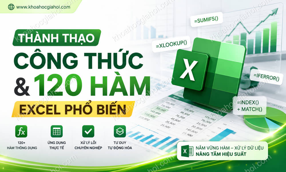Khóa Học Thành Thạo Công Thức Và 120 Hàm Excel Phổ Biến