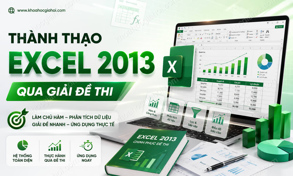 Khóa học Thành thạo Excel 2013 qua giải đề thi