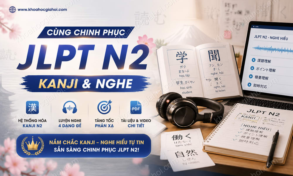 Khóa Học Cùng Chinh Phục JLPT N2 - Kanji & Nghe (JLPT N2 - 한자 및 듣기)
