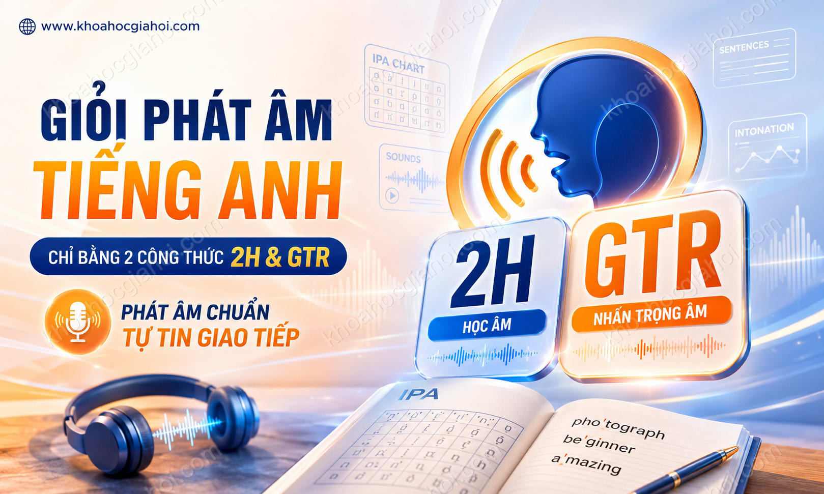 Khóa Học Giỏi Phát Âm Tiếng Anh Chỉ Bằng 2 Công Thức 2h & Gtr