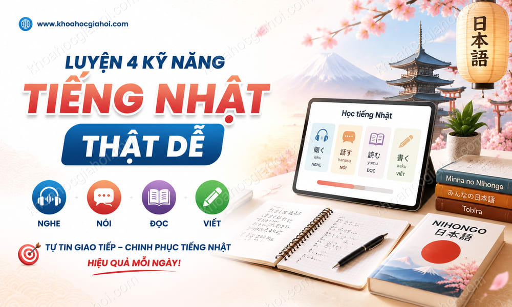 Khóa Học Luyện Nghe, Nói, Đọc, Viết Tiếng Nhật Thật Dễ