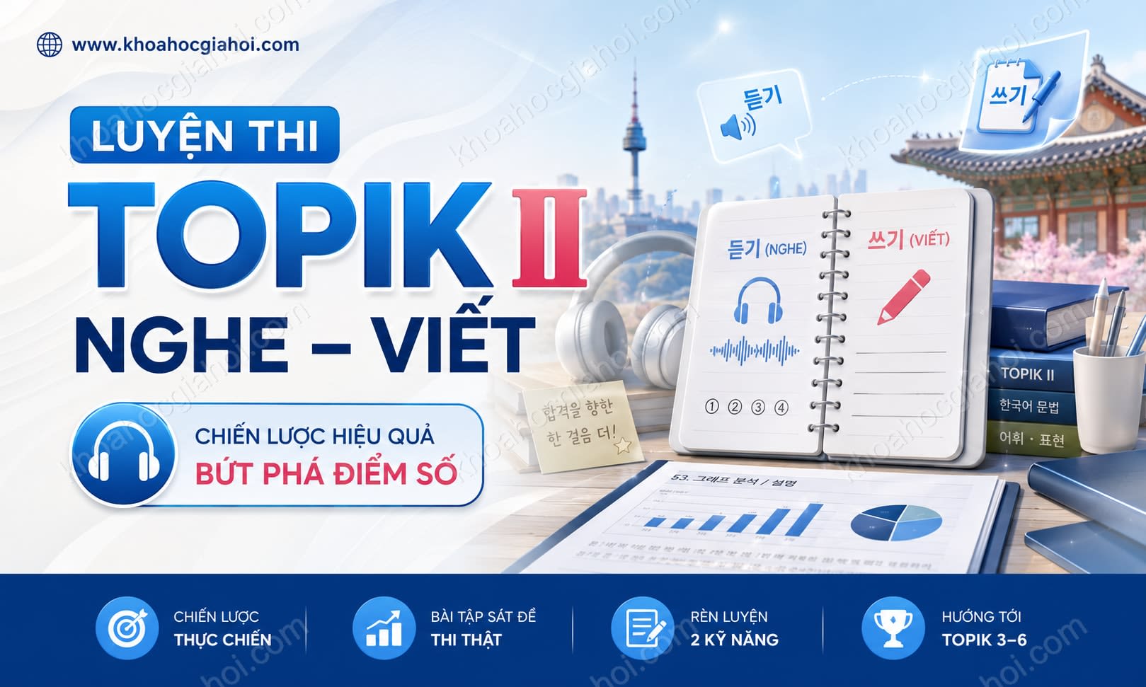 Khóa Học Luyện Thi Topik 2 Kỹ Năng Nghe - Viết