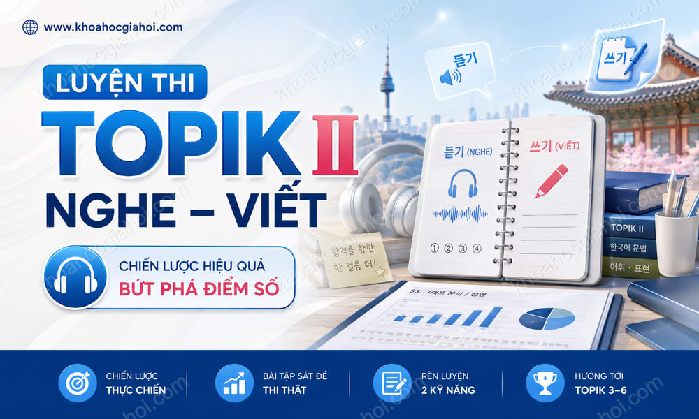 Khóa Học Luyện Thi Topik 2 Kỹ Năng Nghe - Viết