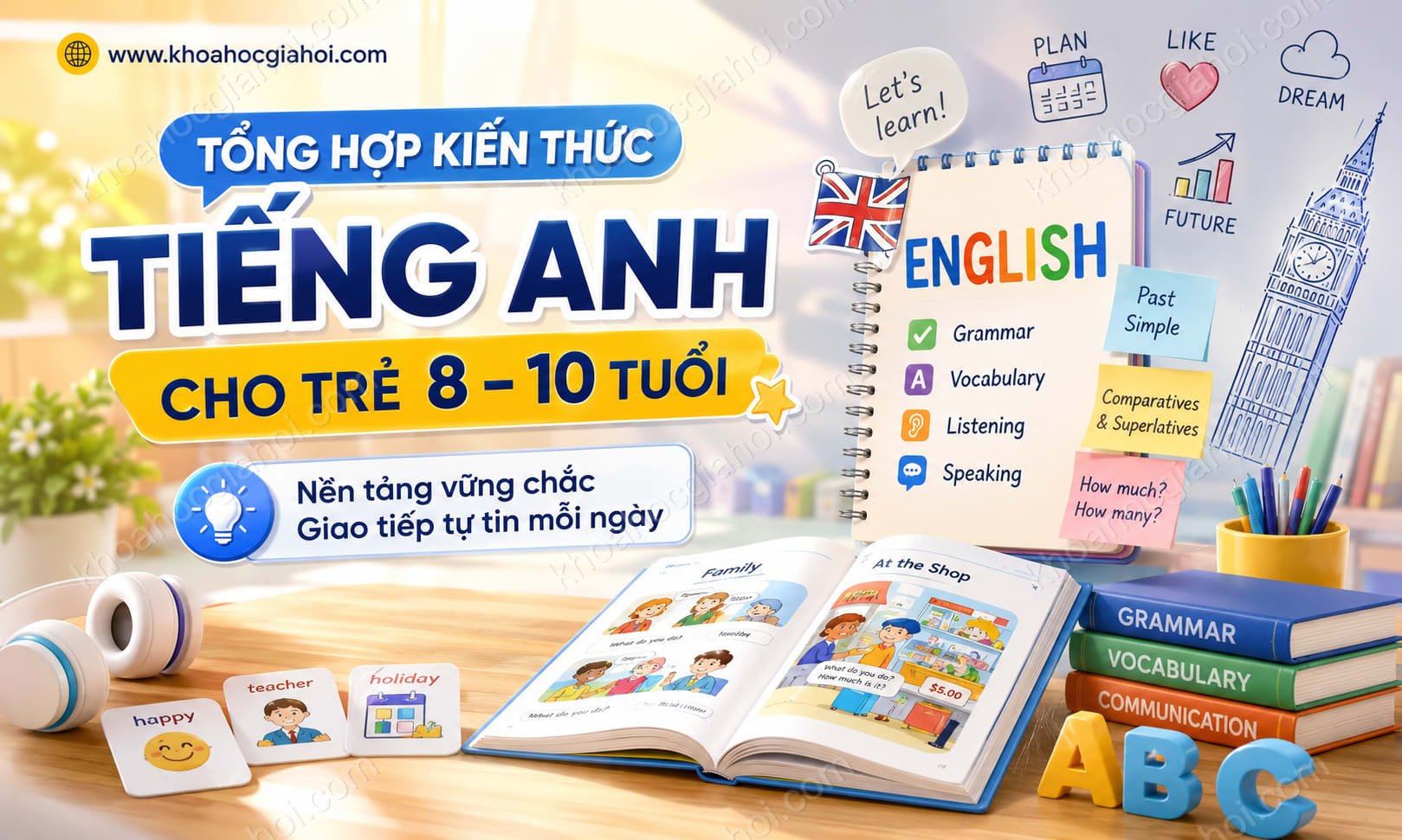 Khóa Học Tổng Hợp Kiến Thức Tiếng Anh Cho Trẻ Từ 8 - 10 Tuổi Khóa Học Tổng Hợp Kiến Thức Tiếng Anh Cho Trẻ Từ 8 - 10 Tuổi
