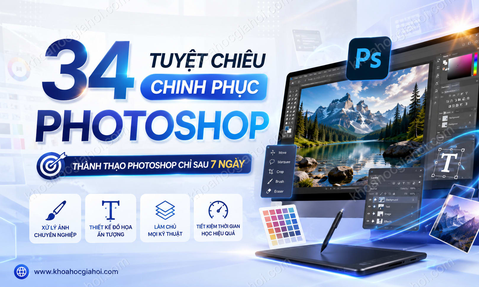 Khóa Học 34 Tuyệt Chiêu Chinh Phục Photoshop
