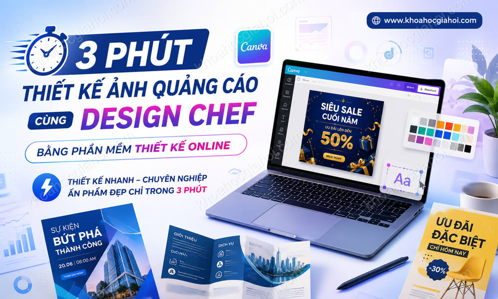 Khóa Học 3 Phút Thiết Kế Ảnh Quảng Cáo Cùng Design Chef Bằng Phần Mềm Thiết Kế Online