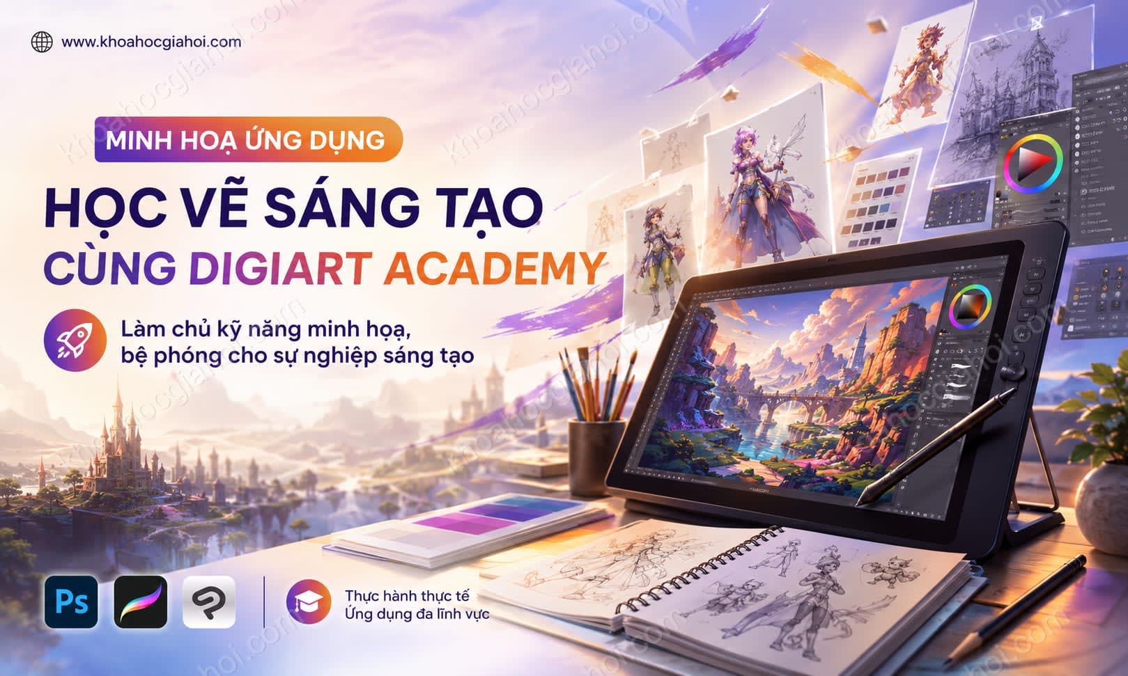 Khóa Học Minh Họa Ứng Dụng – Học Vẽ Sáng Tạo Cùng Digiart Academy