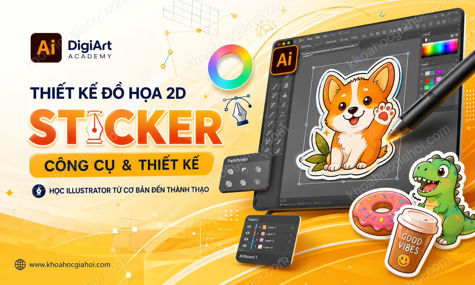 Khóa Học Thiết Kế Đồ Họa 2D – Công Cụ & Hướng Dẫn Thiết Kế Sticker Cùng Digiart Academy