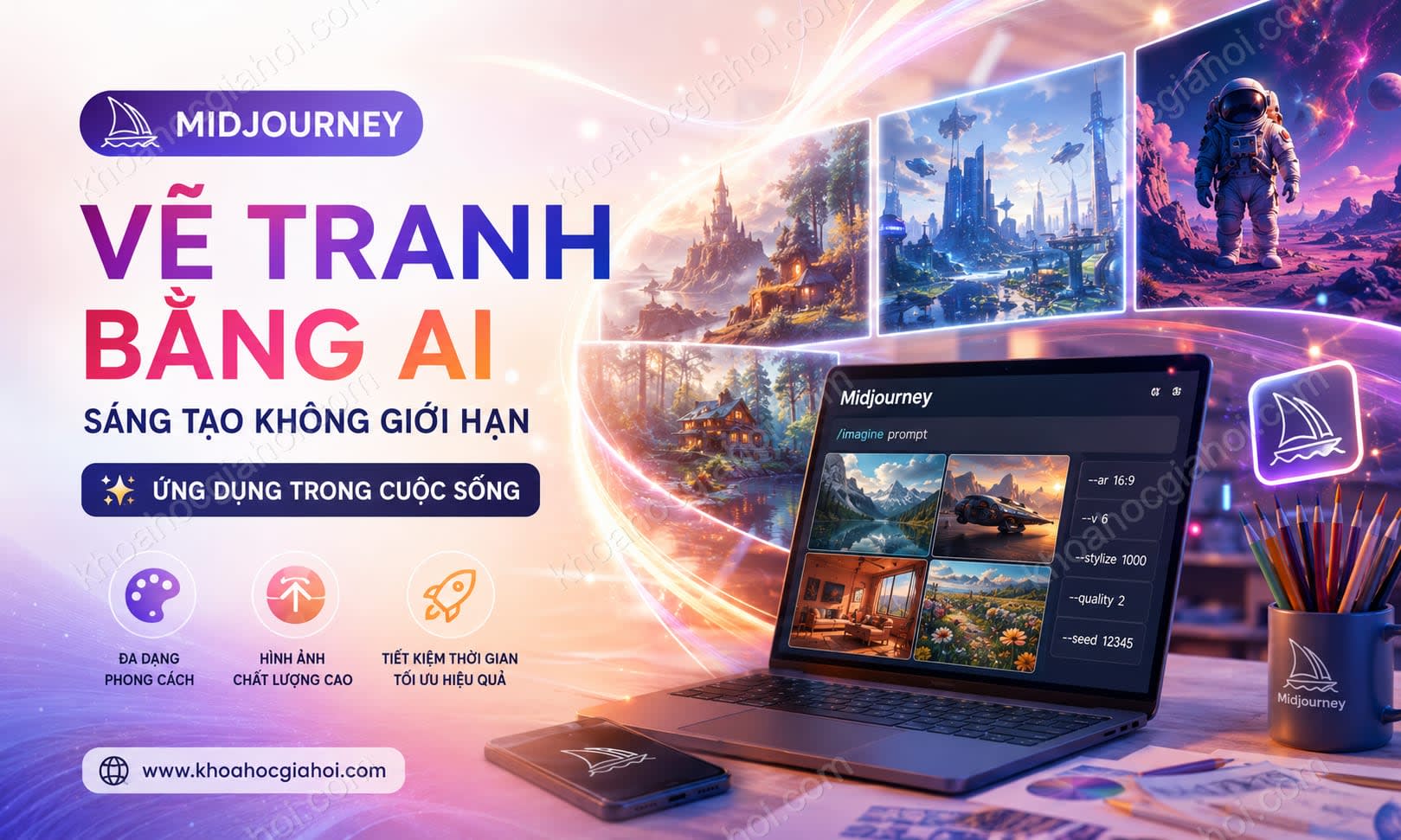 Khóa Học Vẽ Tranh Bằng AI Midjourney – Ứng Dụng Trong Cuộc Sống Cùng Học Viên AI Khóa Học Vẽ Tranh Bằng AI Midjourney – Ứng Dụng Trong Cuộc Sống Cùng Học Viên AI