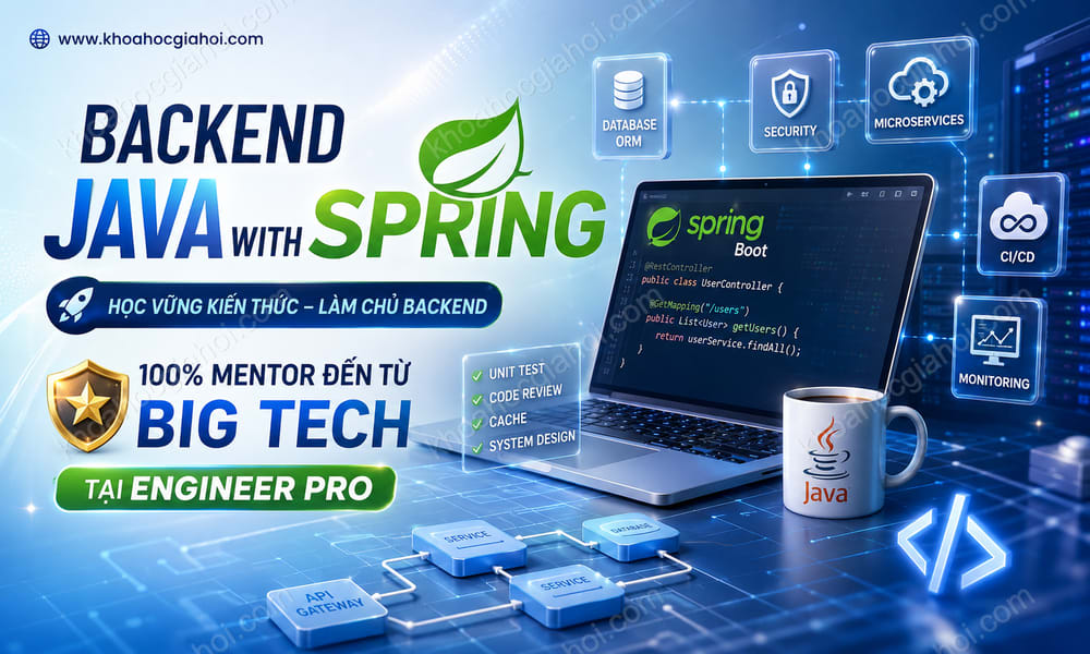 Khóa Học Backend Java With Spring Cùng 100% Mentor Đến Từ Big Tech Tại Engineer Pro