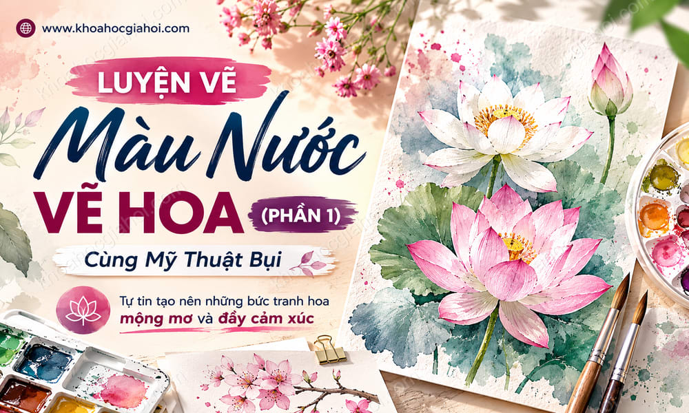 Khóa Học Luyện Vẽ Màu Nước Vẽ Hoa (Phần 1) Cùng Mỹ Thuật Bụi