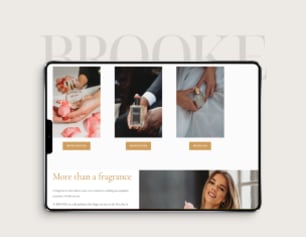 D2C ecommerce website displayed on a tablet computer