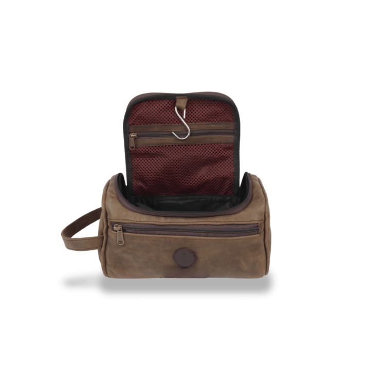 Chuck Men's Leather Toiletry bag - Diesel Brown