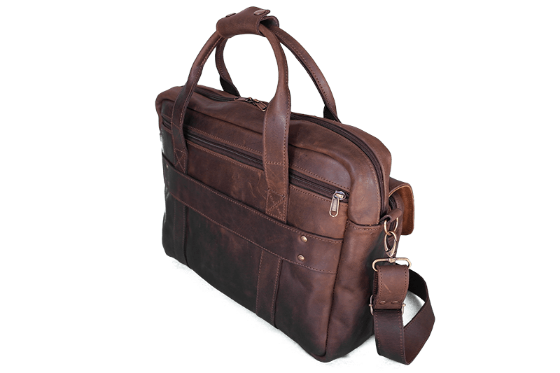 Aviator Laptop bag Diesel Brown by VNAV Leather