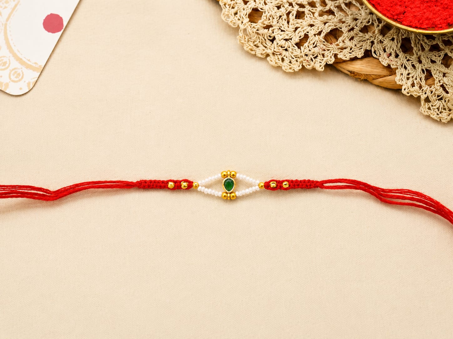 Emerald Pearl Designer Rakhi