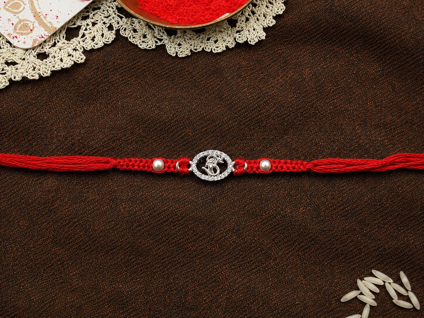 Divine Ganesha 925 Silver Rakhi