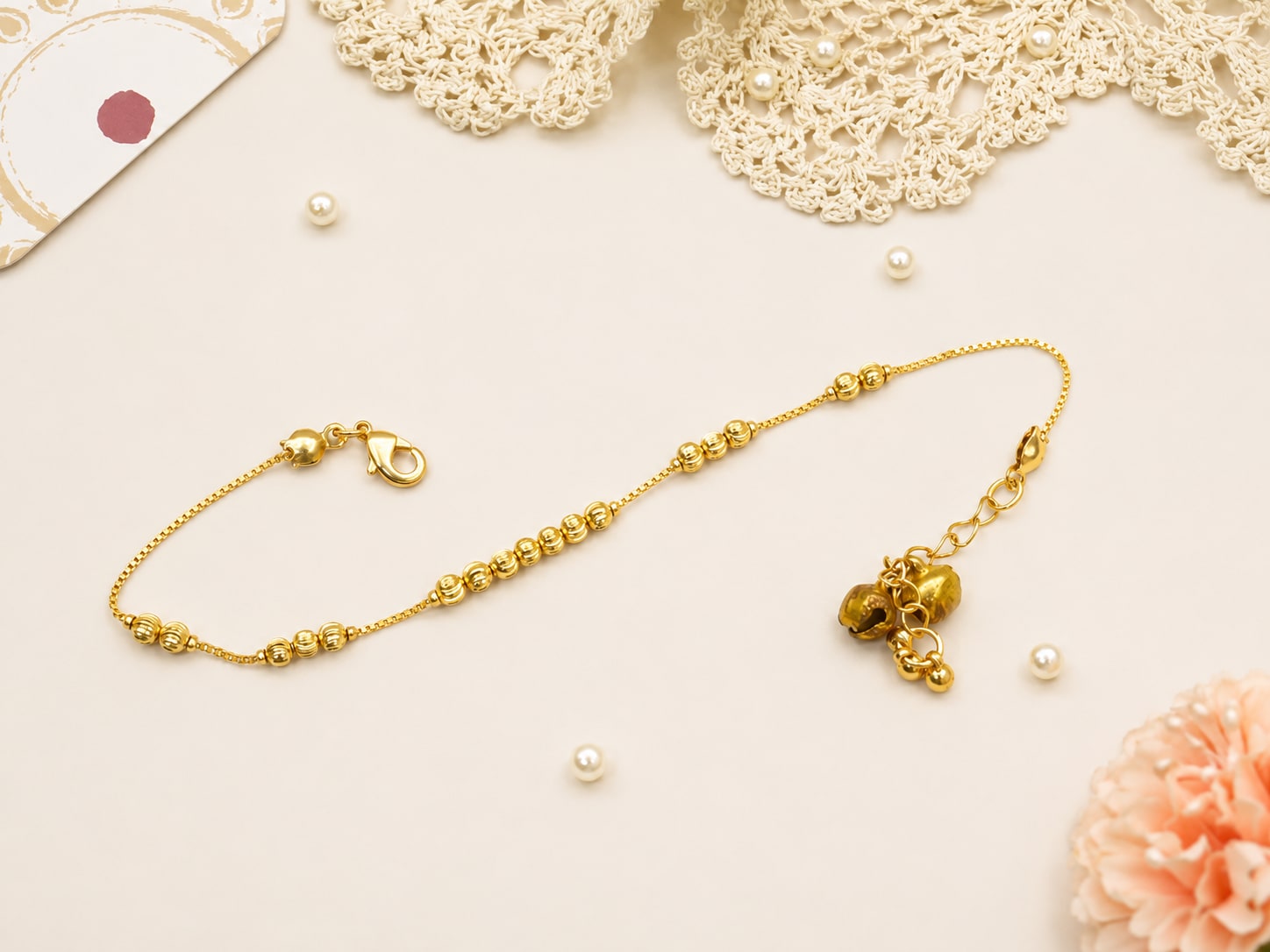 Golden Beads Bhabhi Bracelet Rakhi