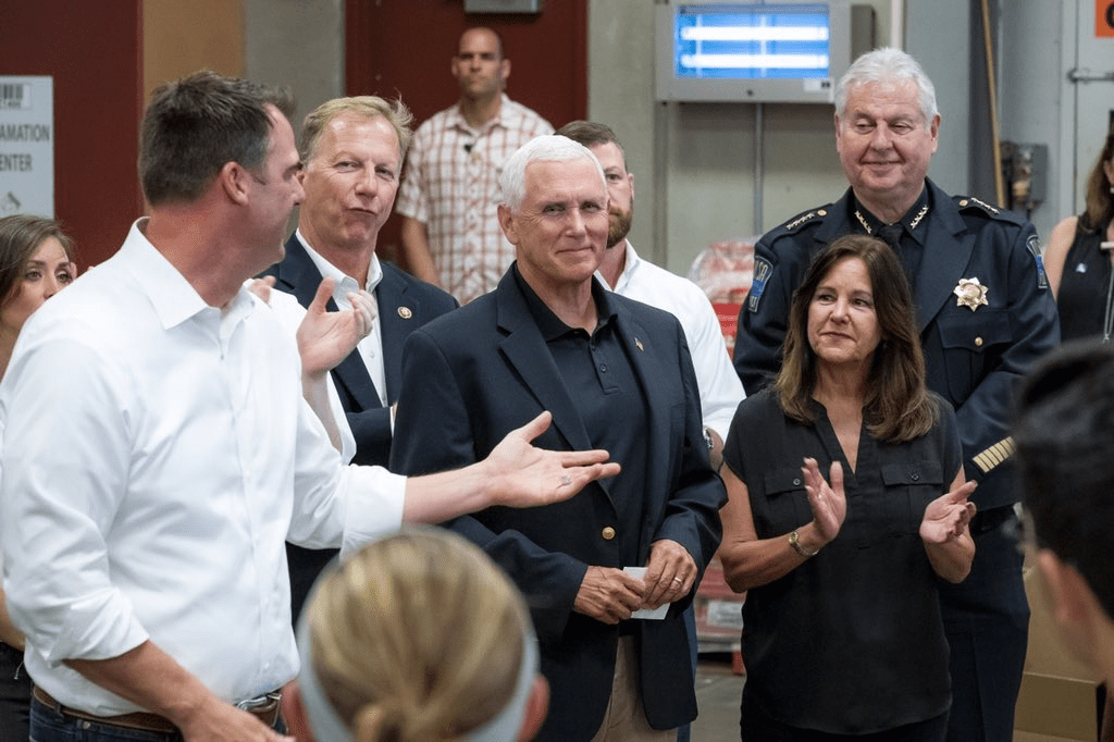 Vice President Mike Pence tours Tulsa flood damage
