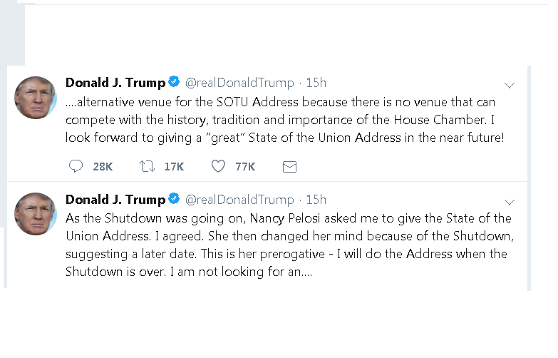 President postpones SOTU address until shutdown ends